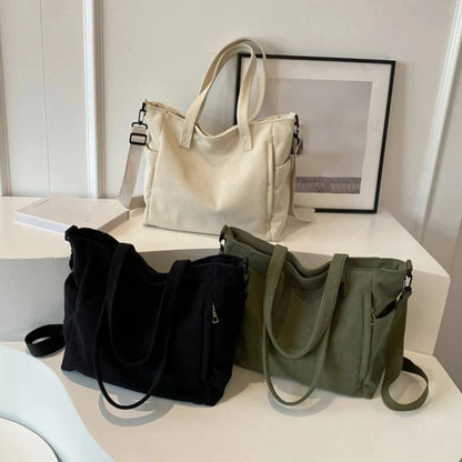 Sac à main rayé en velours côtelé pour femme